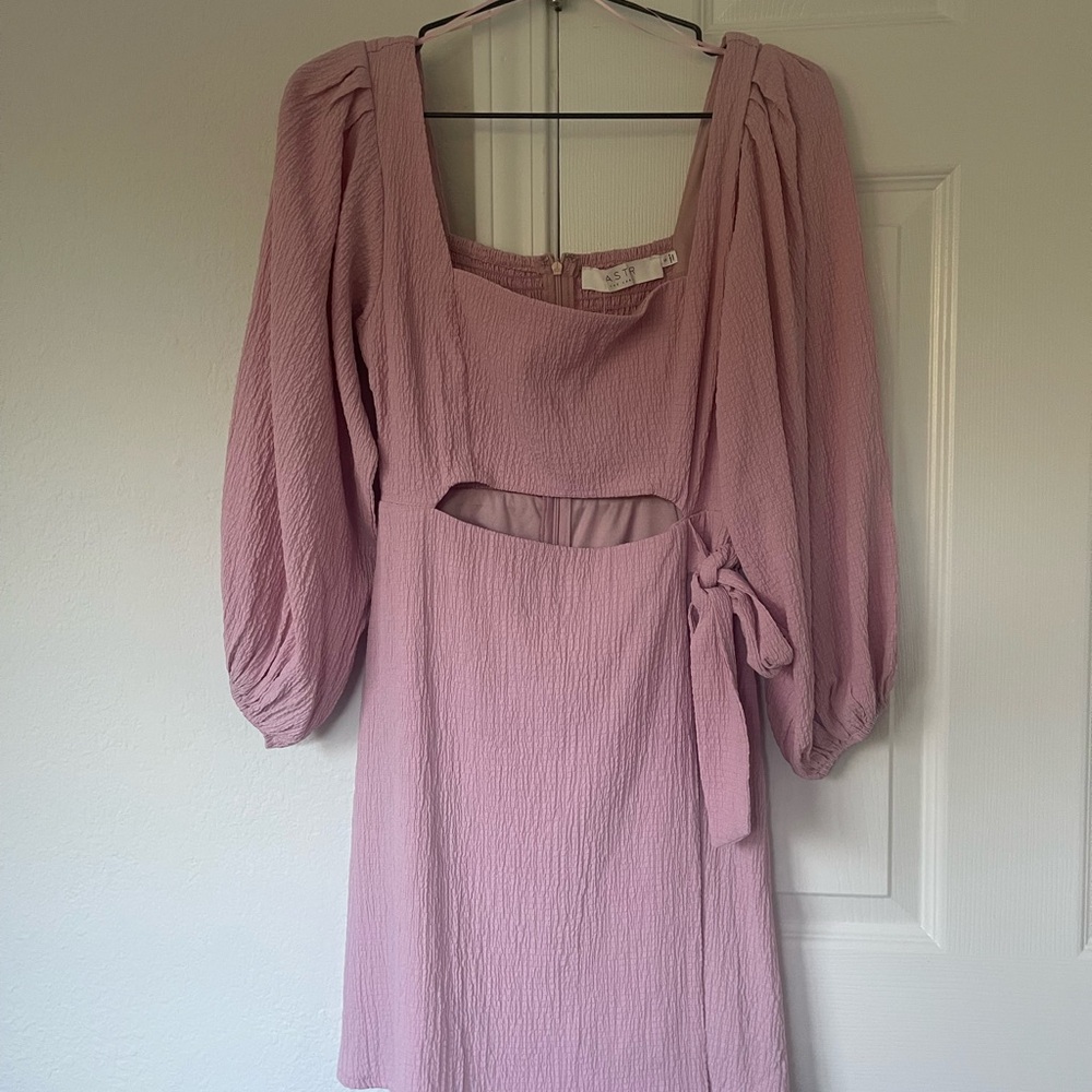Astr Blush Long Sleeve Dress